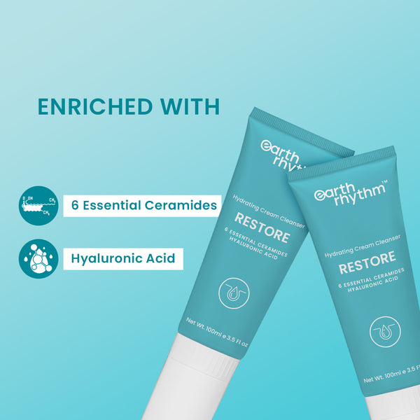 RESTORE - HYDRATING CREAM CLEANSER WITH 6 ESSENTIAL CERAMIDE COMPLEX & HYALURONIC ACID